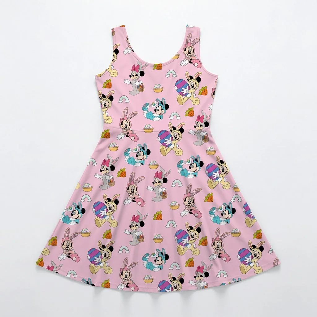 Disney Mickey and Minnie Bunny Ears Pattern Mommy & Me Dress, Mama Mini Family Matching Outfit - Image 3