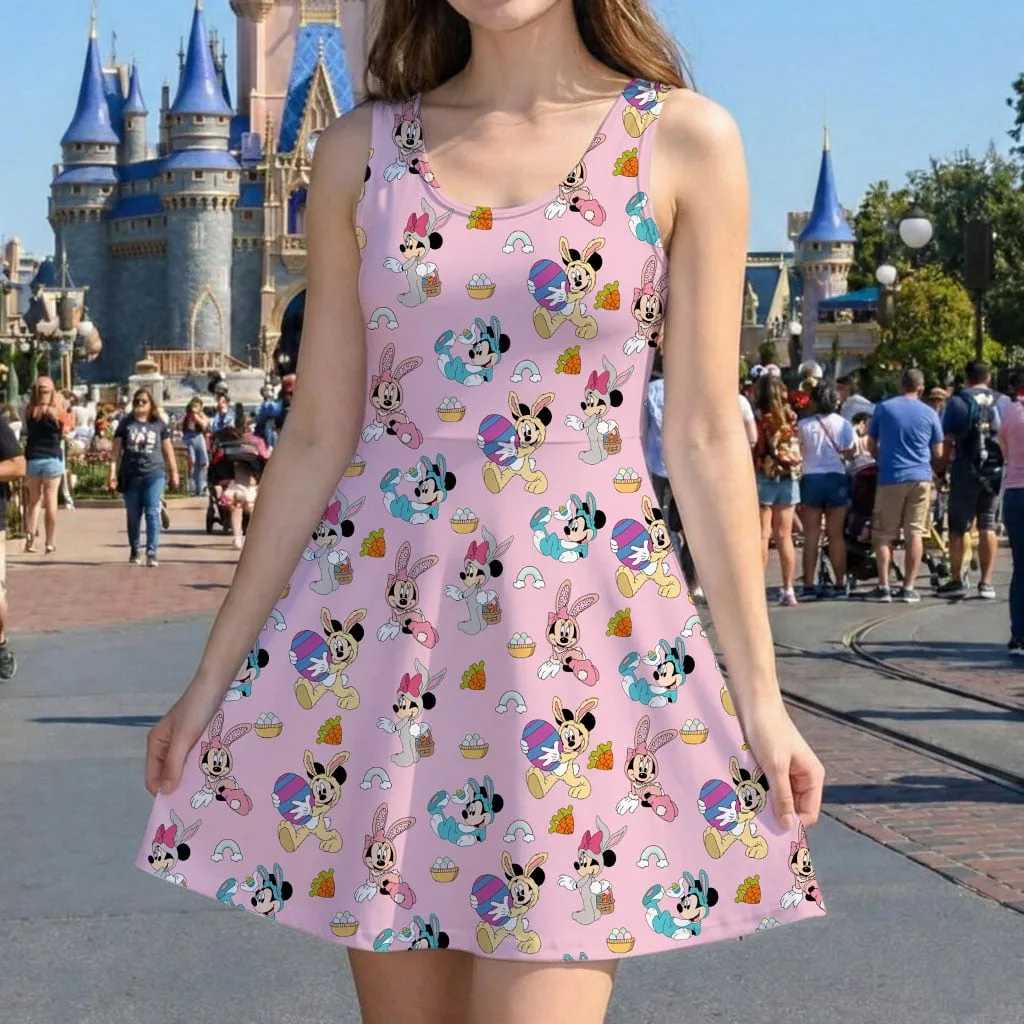 Disney Mickey and Minnie Bunny Ears Pattern Mommy & Me Dress, Mama Mini Family Matching Outfit - Image 5