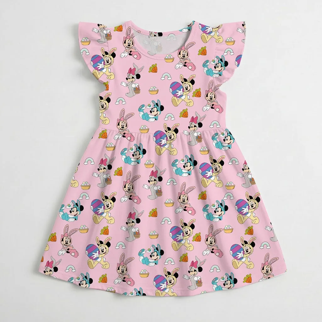 Disney Mickey and Minnie Bunny Ears Pattern Mommy & Me Dress, Mama Mini Family Matching Outfit - Image 4