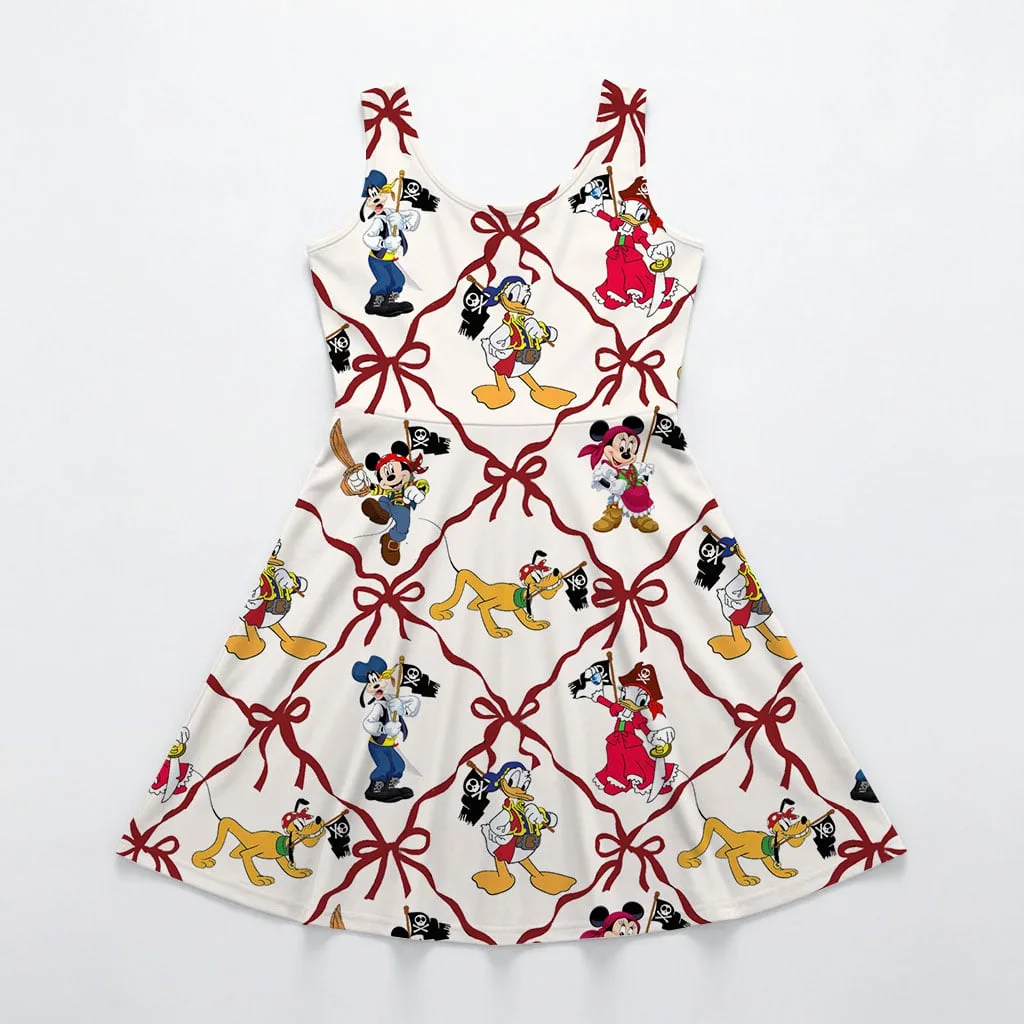 Disney Mickey and Friends Pirate Bow Pattern Mommy & Me Dress, Mama Mini Family Matching Outfit - Image 4
