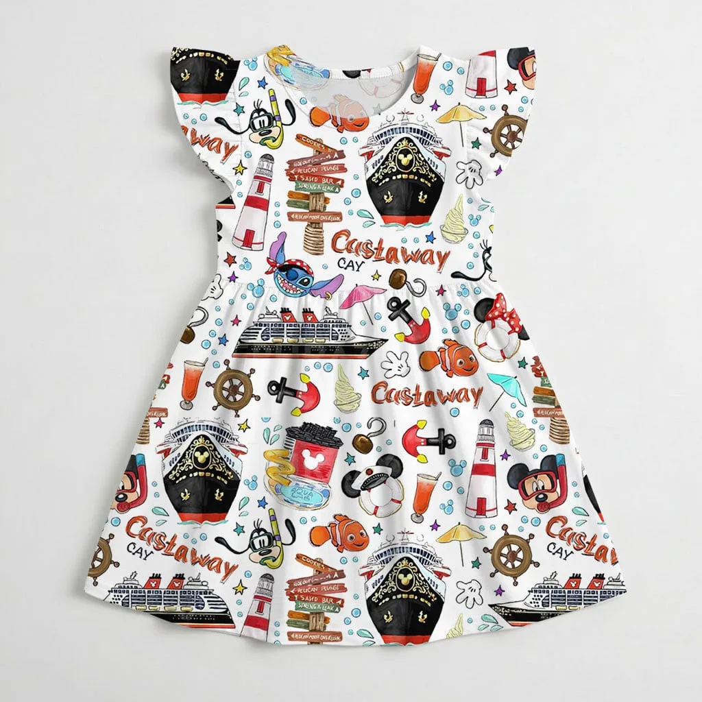 Disney Cruise Line Castaway Cay Pattern Mommy & Me Dress, Mama Mini Family Matching Outfit - Image 4