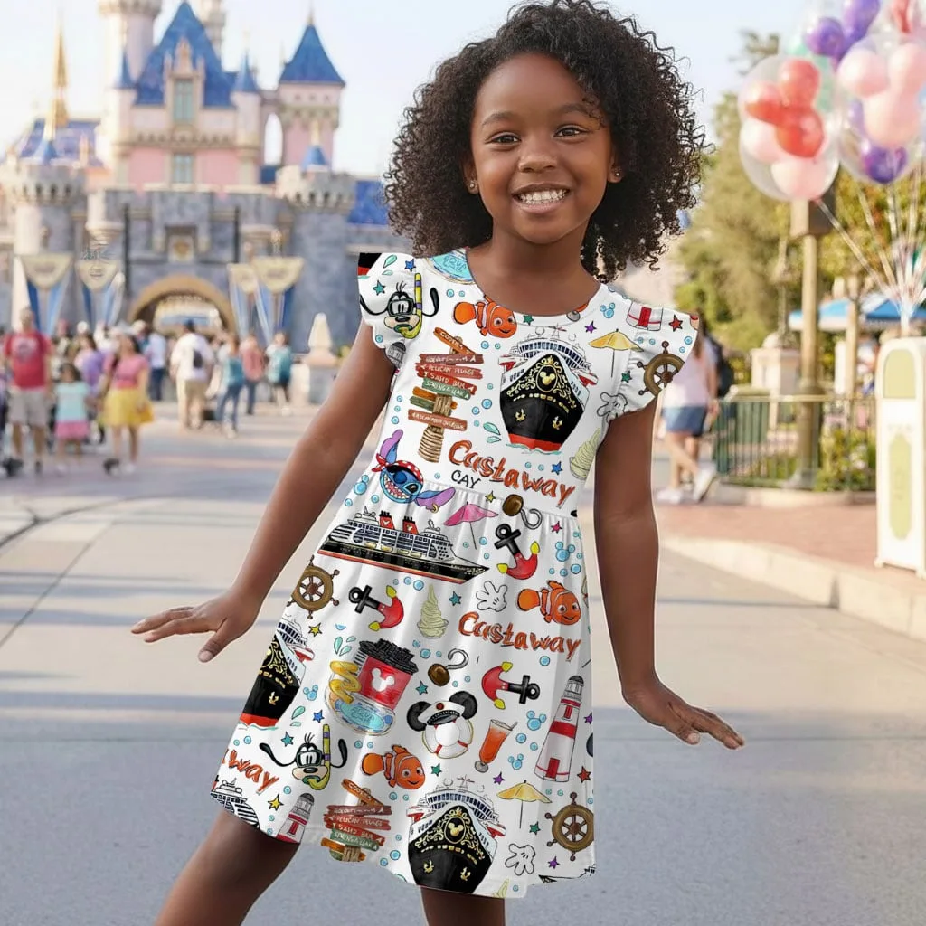 Disney Cruise Line Castaway Cay Pattern Mommy & Me Dress, Mama Mini Family Matching Outfit - Image 6