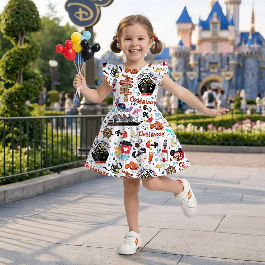 Disney Cruise Line Castaway Cay Pattern Mommy & Me Dress, Mama Mini Family Matching Outfit - Image 8