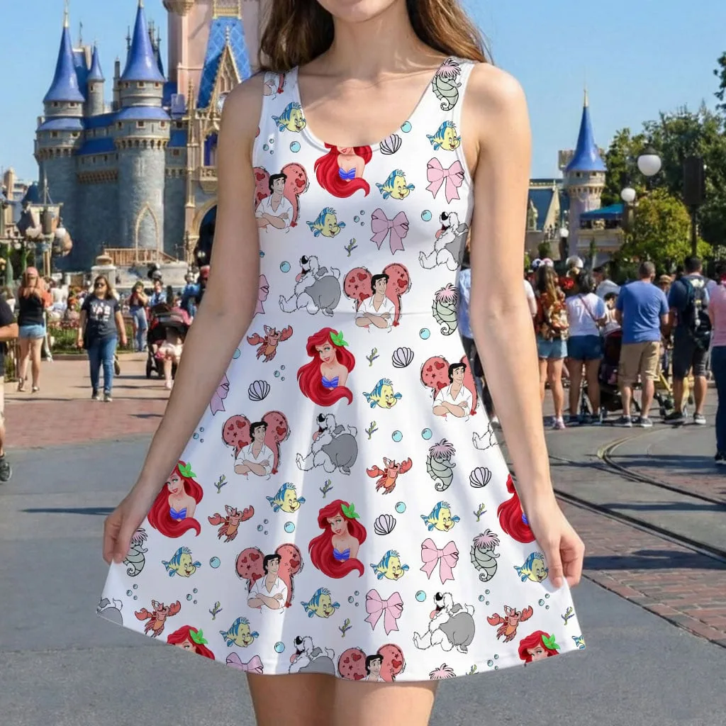 Disney Little Mermaid Character Pattern Mommy & Me Dress, Mama Mini Family Matching Outfit - Image 5