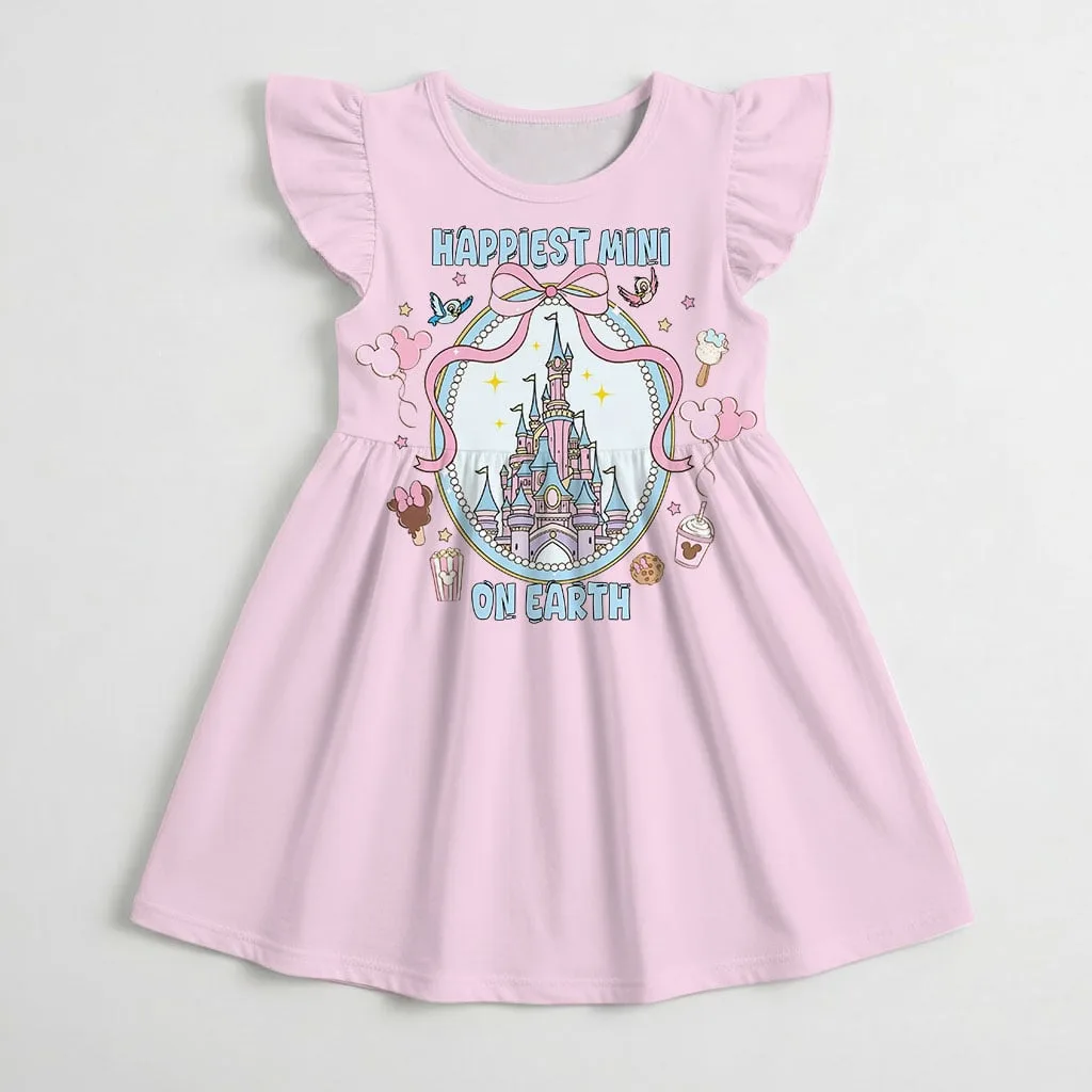 Disney Castle Happiest Mama On Earth Pattern Mommy & Me Dress, Mama Mini Family Matching Outfit - Image 4