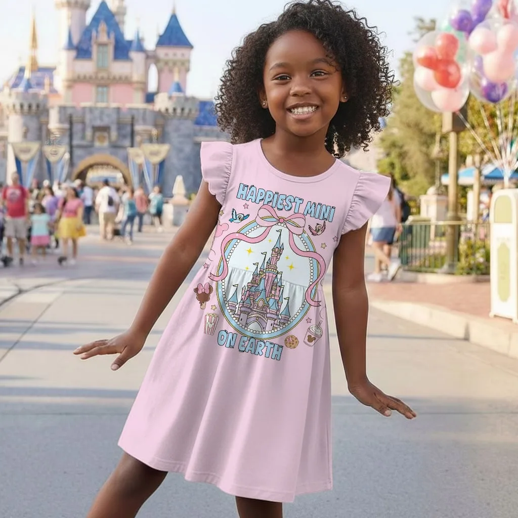 Disney Castle Happiest Mama On Earth Pattern Mommy & Me Dress, Mama Mini Family Matching Outfit - Image 6