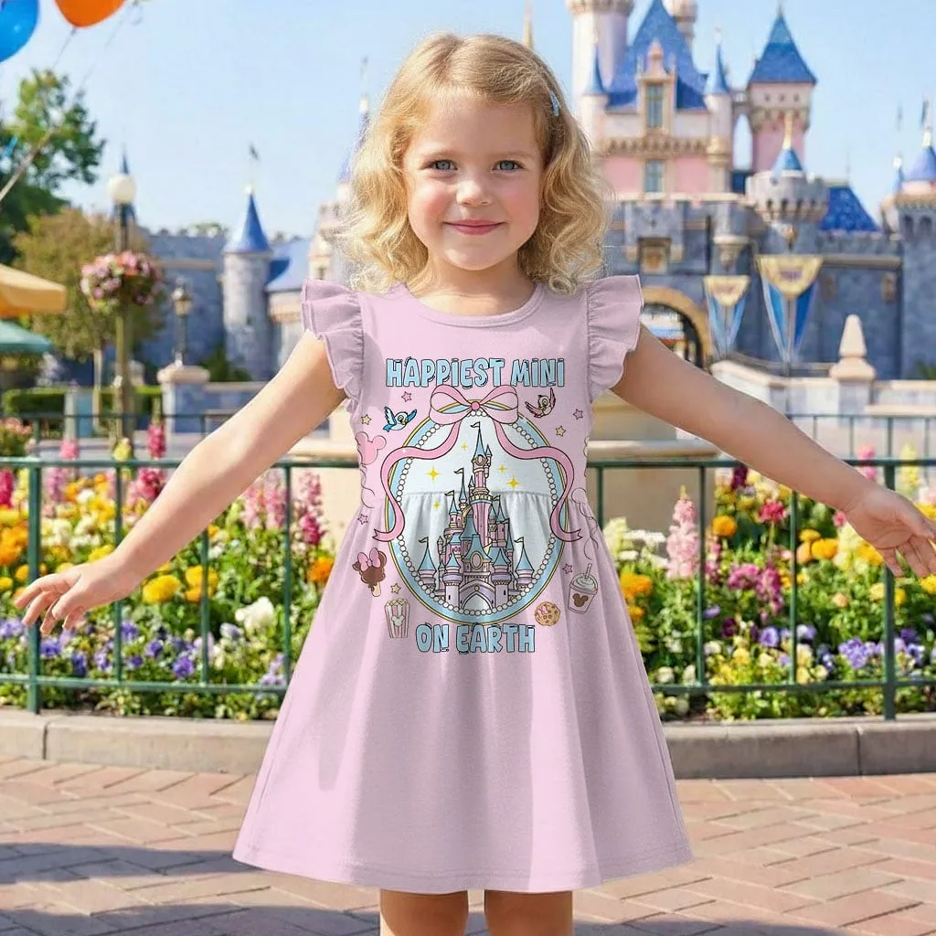 Disney Castle Happiest Mama On Earth Pattern Mommy & Me Dress, Mama Mini Family Matching Outfit - Image 7