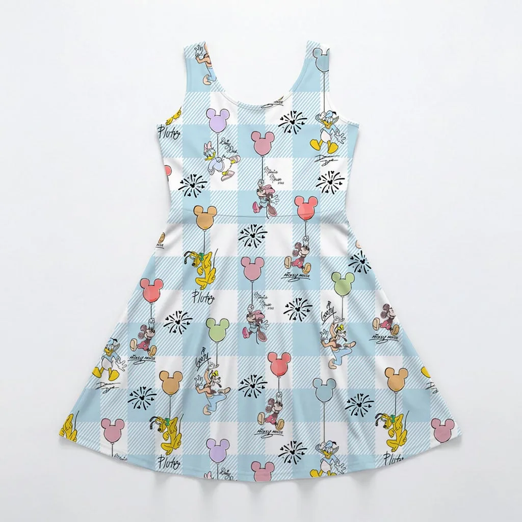 Disney Mickey and Friends Balloon Pattern Mommy & Me Dress, Mama Mini Family Matching Outfit - Image 3