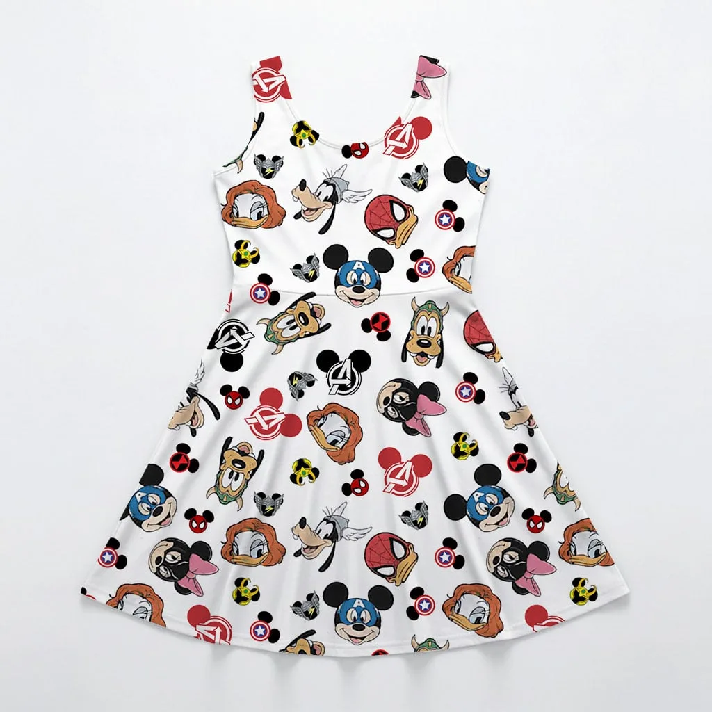Disney Mickey Avengers Pattern Mommy & Me Dress, Mama Mini Family Matching Outfit - Image 4