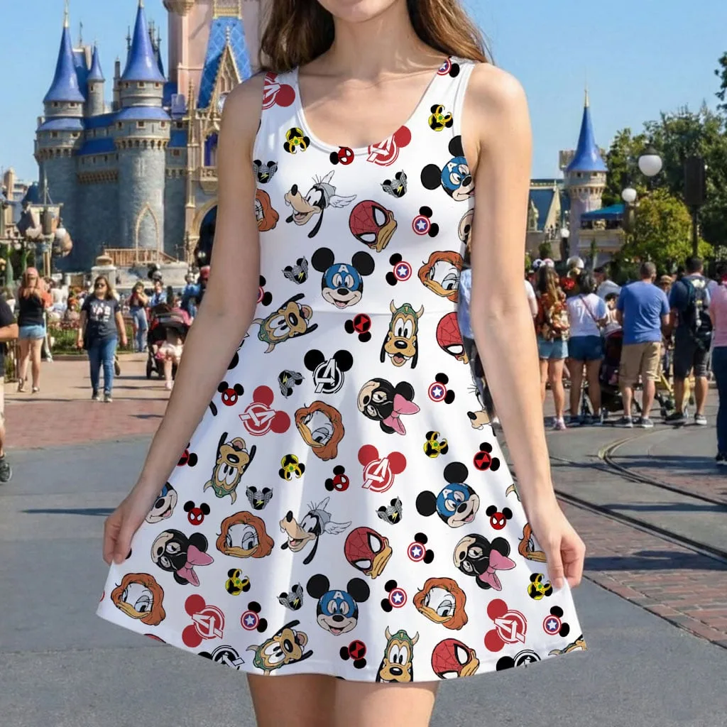 Disney Mickey Avengers Pattern Mommy & Me Dress, Mama Mini Family Matching Outfit - Image 5
