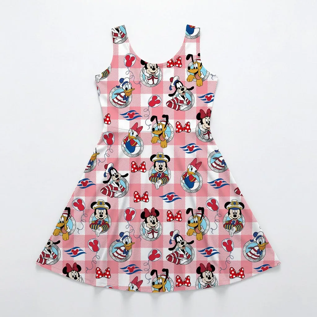 Disney Mickey Boat Cabin Pattern Mommy & Me Dress, Mama Mini Family Matching Outfit - Image 3