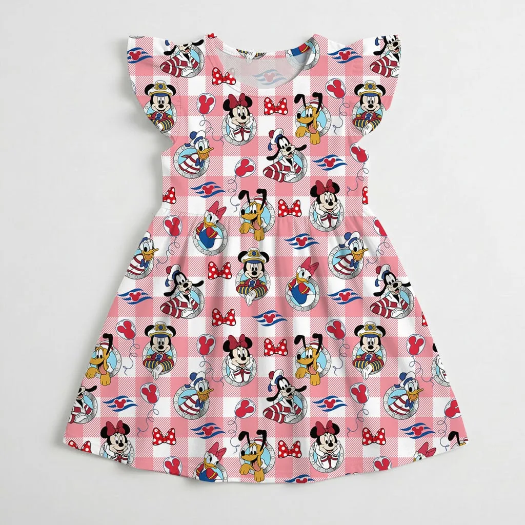 Disney Mickey Boat Cabin Pattern Mommy & Me Dress, Mama Mini Family Matching Outfit - Image 4