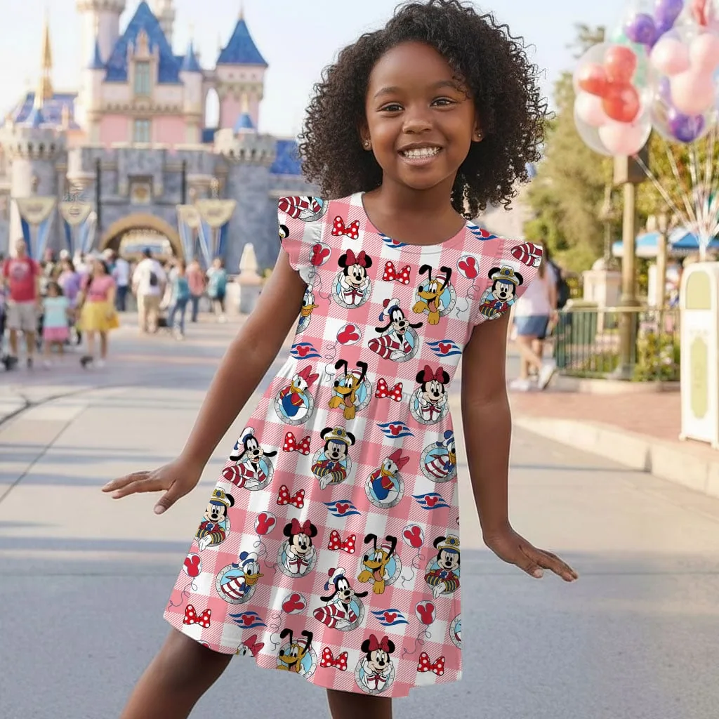 Disney Mickey Boat Cabin Pattern Mommy & Me Dress, Mama Mini Family Matching Outfit - Image 6