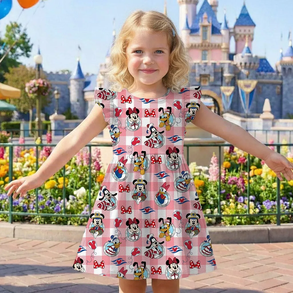 Disney Mickey Boat Cabin Pattern Mommy & Me Dress, Mama Mini Family Matching Outfit - Image 7