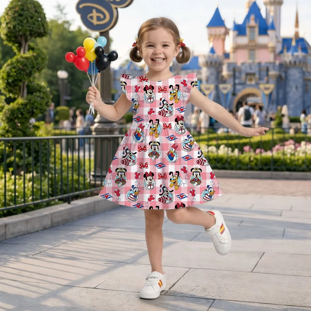 Disney Mickey Boat Cabin Pattern Mommy & Me Dress, Mama Mini Family Matching Outfit - Image 8