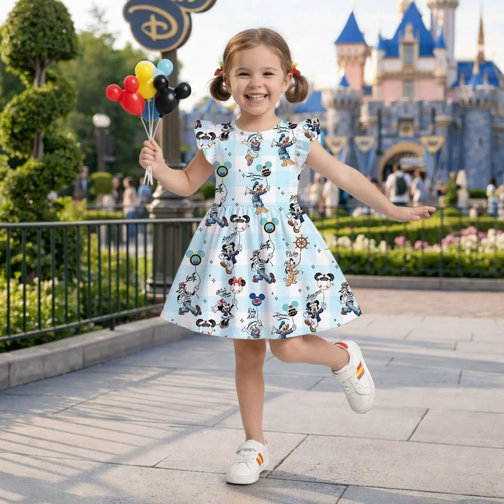 Disney Mickey and Friends Sailor Pattern Mommy & Me Dress, Mama Mini Family Matching Outfit - Image 7