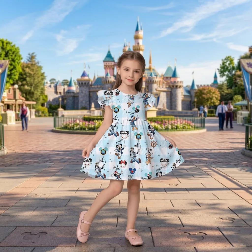 Disney Mickey and Friends Sailor Pattern Mommy & Me Dress, Mama Mini Family Matching Outfit - Image 8