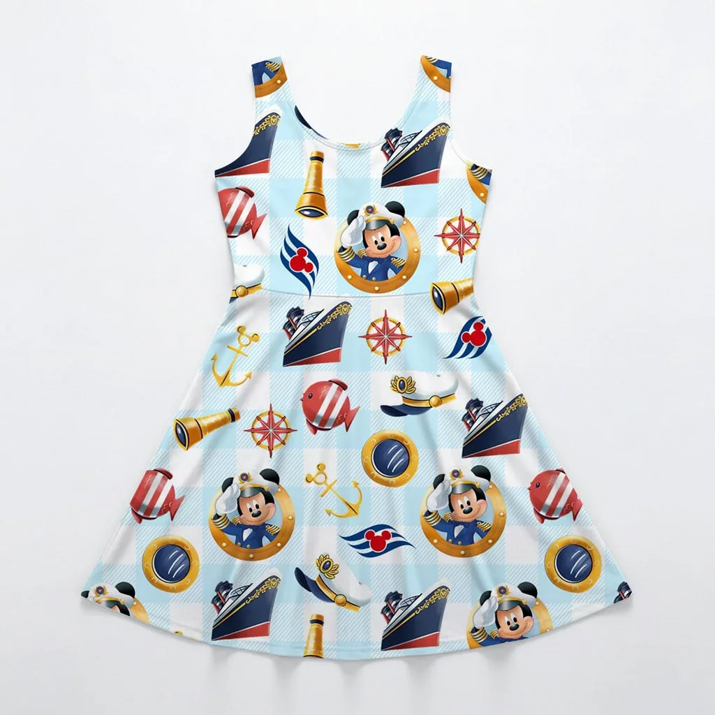 Disney Mickey Boat Pattern Mommy & Me Dress, Mama Mini Family Matching Outfit - Image 3