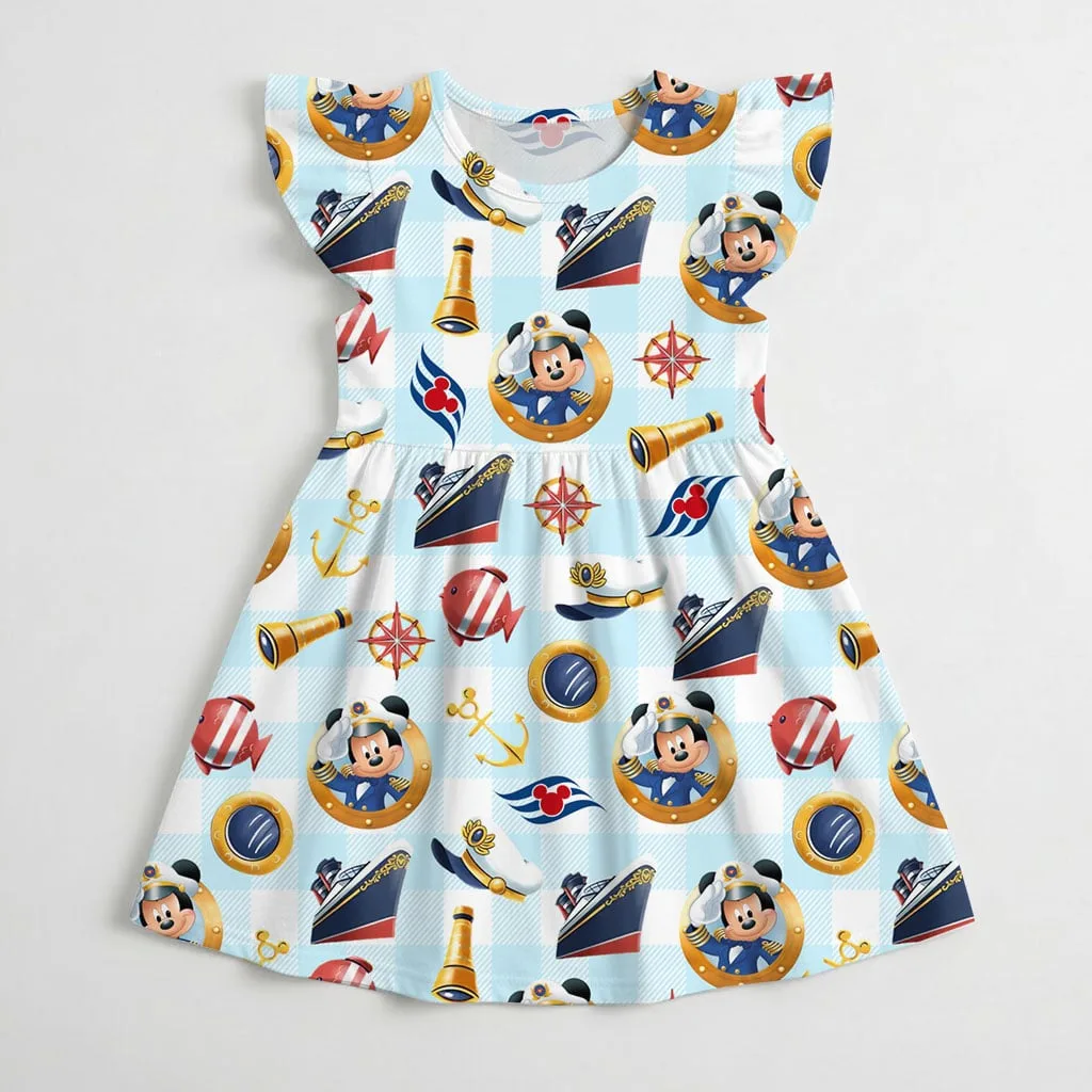 Disney Mickey Boat Pattern Mommy & Me Dress, Mama Mini Family Matching Outfit - Image 4