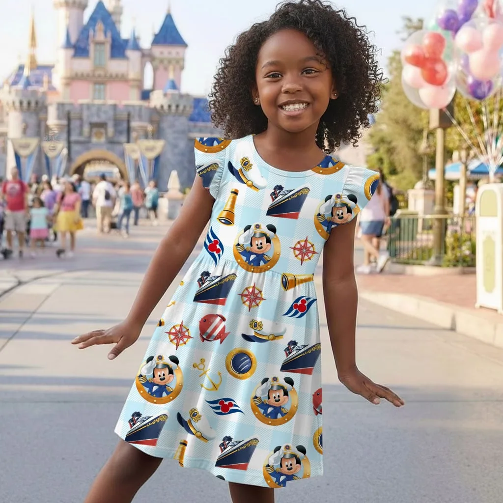 Disney Mickey Boat Pattern Mommy & Me Dress, Mama Mini Family Matching Outfit - Image 6