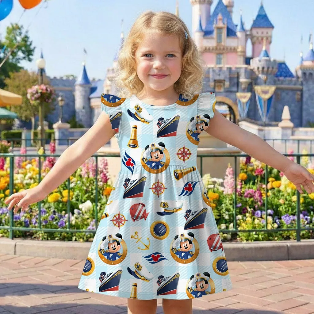 Disney Mickey Boat Pattern Mommy & Me Dress, Mama Mini Family Matching Outfit - Image 7