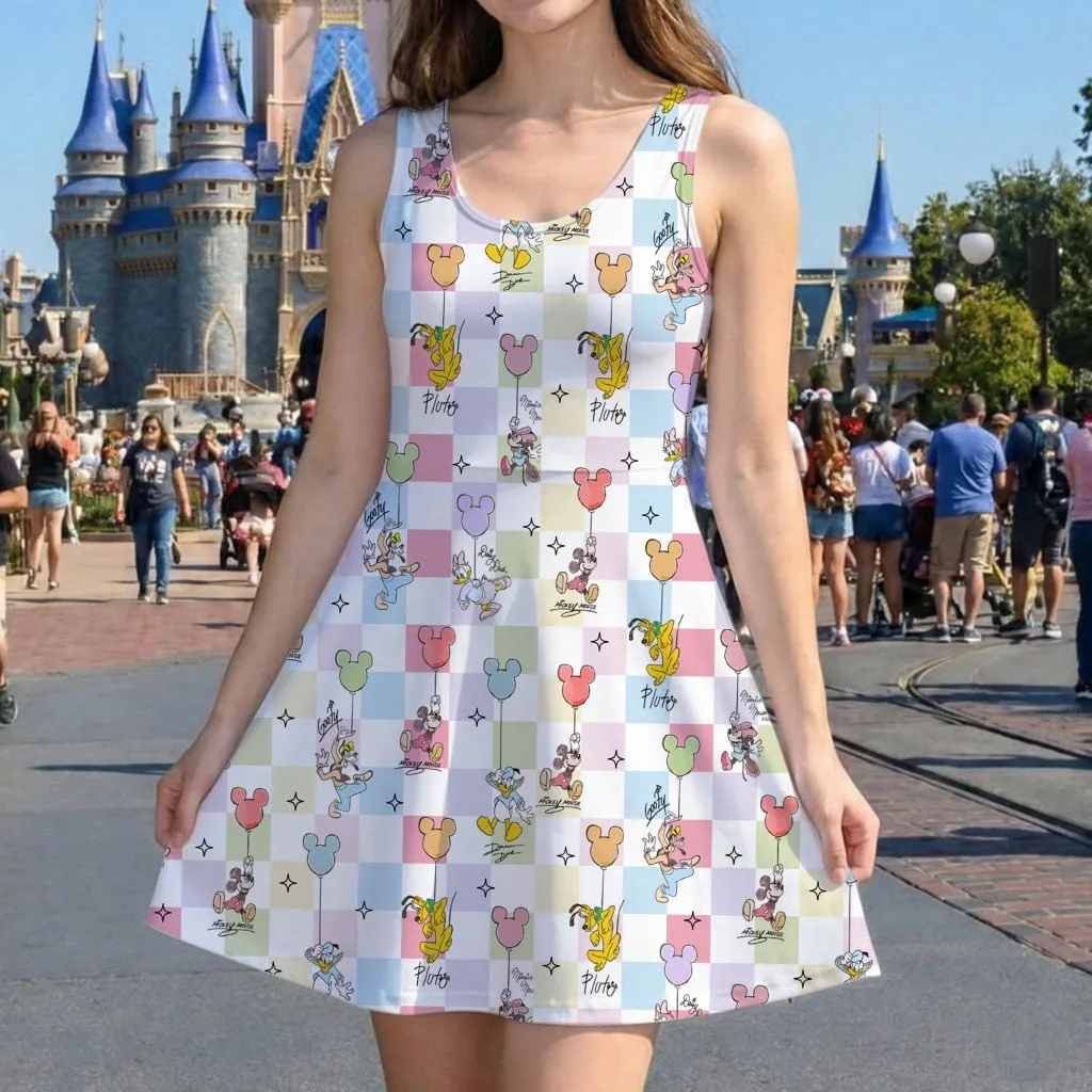 Disney Mickey and Friends Colorful Character Pattern Mommy & Me Dress, Mama Mini Family Matching Outfit - Image 5