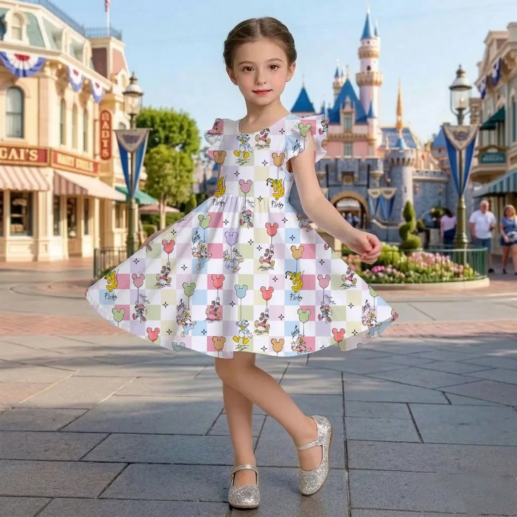 Disney Mickey and Friends Colorful Character Pattern Mommy & Me Dress, Mama Mini Family Matching Outfit - Image 6