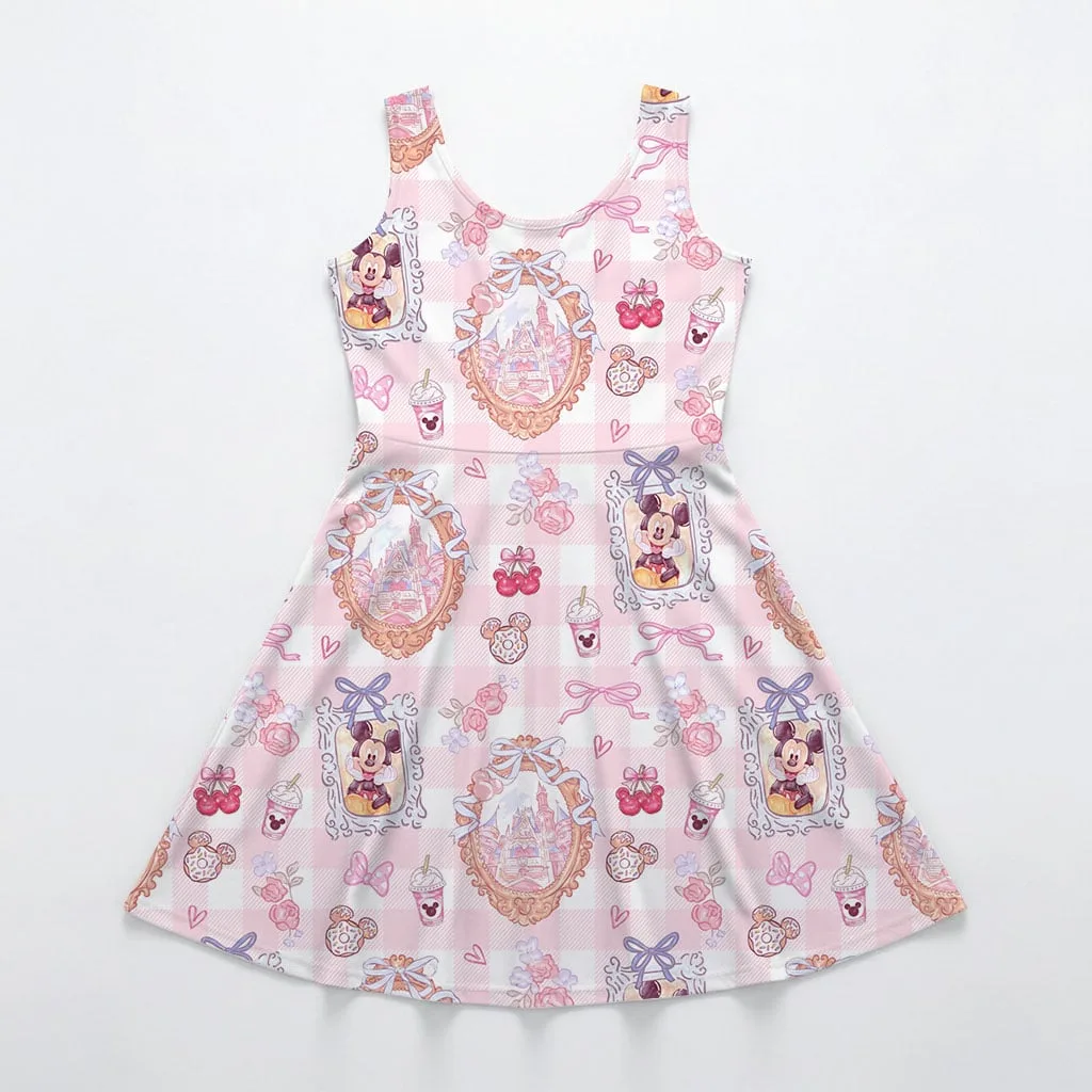 Disney Mickey Castle Pattern Mommy & Me Dress, Mama Mini Family Matching Outfit - Image 3