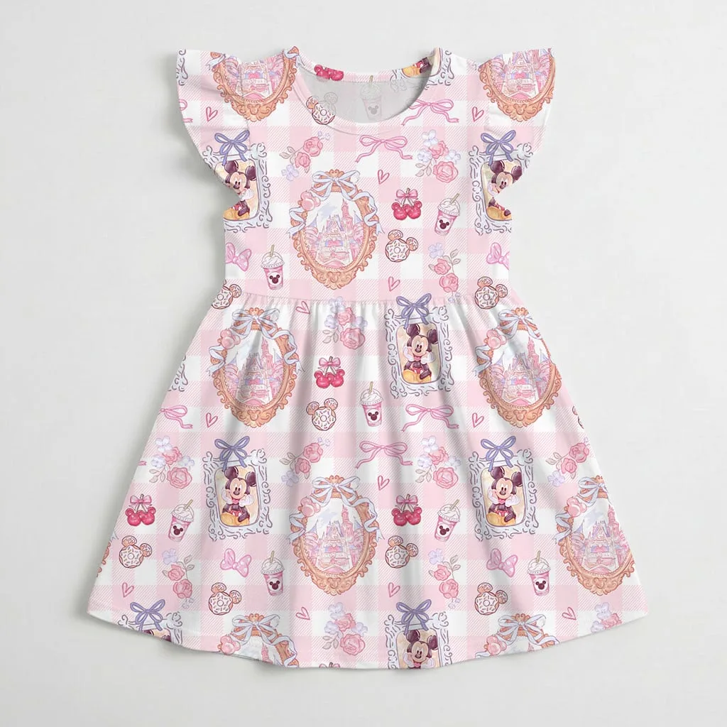 Disney Mickey Castle Pattern Mommy & Me Dress, Mama Mini Family Matching Outfit - Image 4