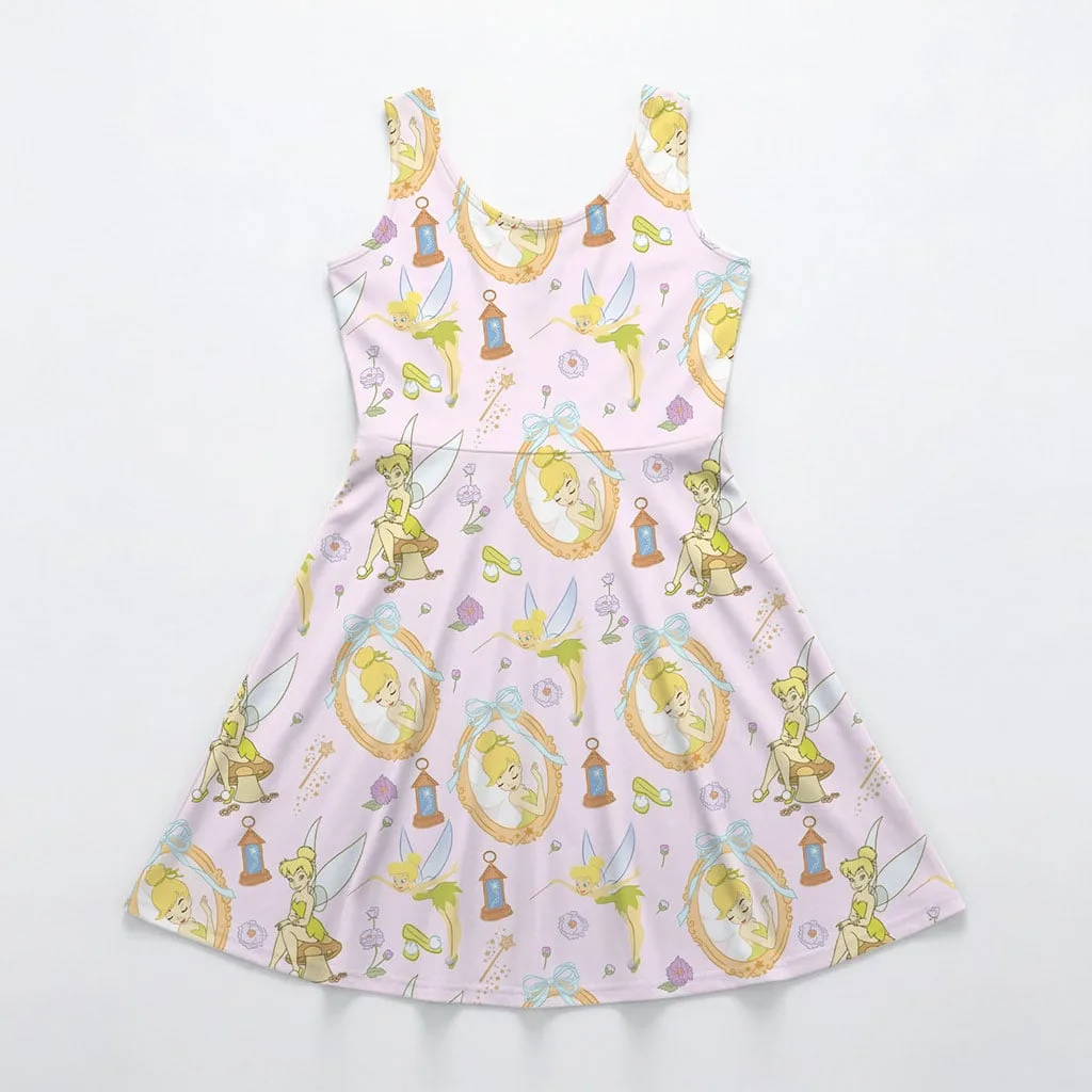 Disney Tinker Bell Fairy Pattern Mommy & Me Dress, Mama Mini Family Matching Outfit - Image 3