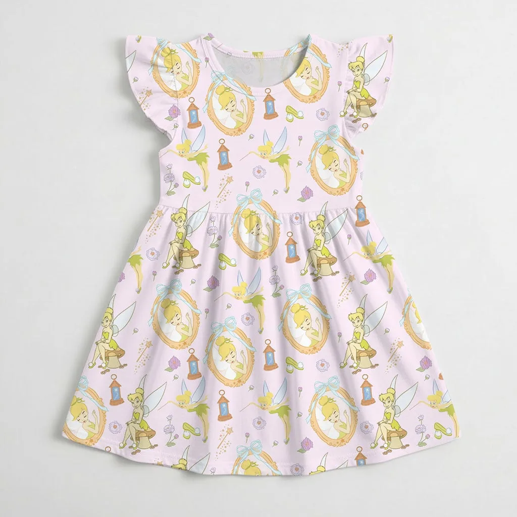 Disney Tinker Bell Fairy Pattern Mommy & Me Dress, Mama Mini Family Matching Outfit - Image 4