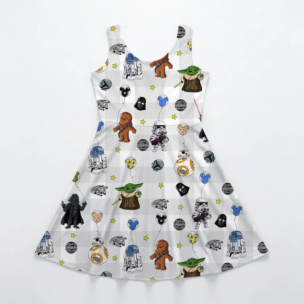 Disney Star Wars Mickey Balloon Pattern Mommy & Me Dress, Mama Mini Family Matching Outfit - Image 3