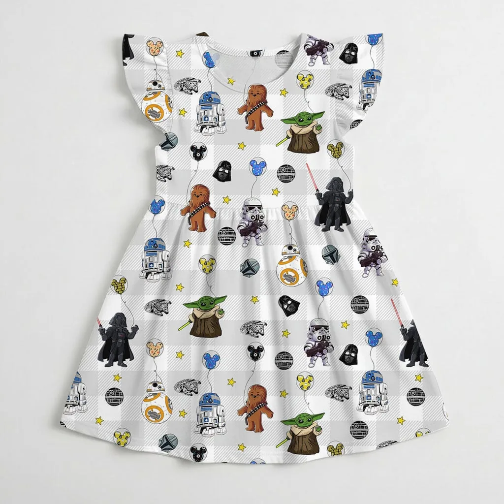 Disney Star Wars Mickey Balloon Pattern Mommy & Me Dress, Mama Mini Family Matching Outfit - Image 4