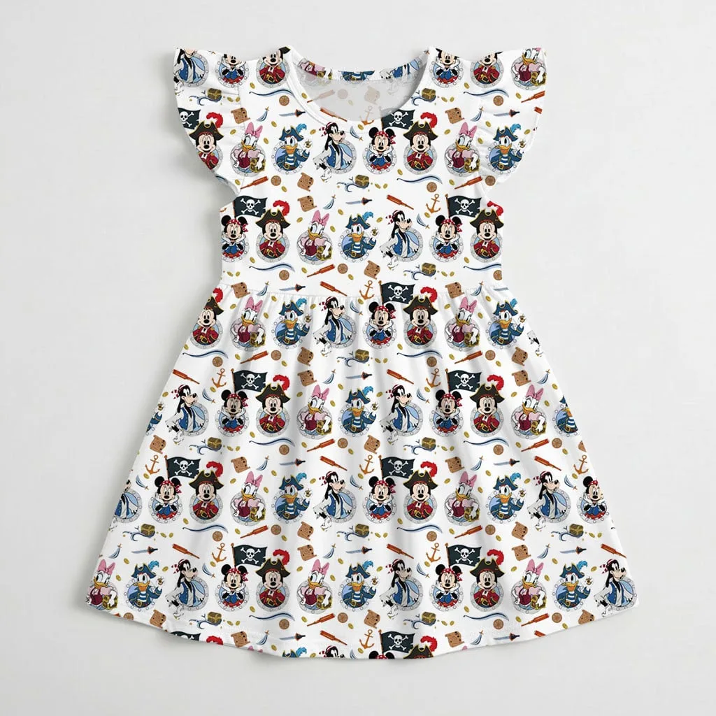 Disney Mickey Pirate Character Pattern Mommy & Me Dress, Mama Mini Family Matching Outfit - Image 4