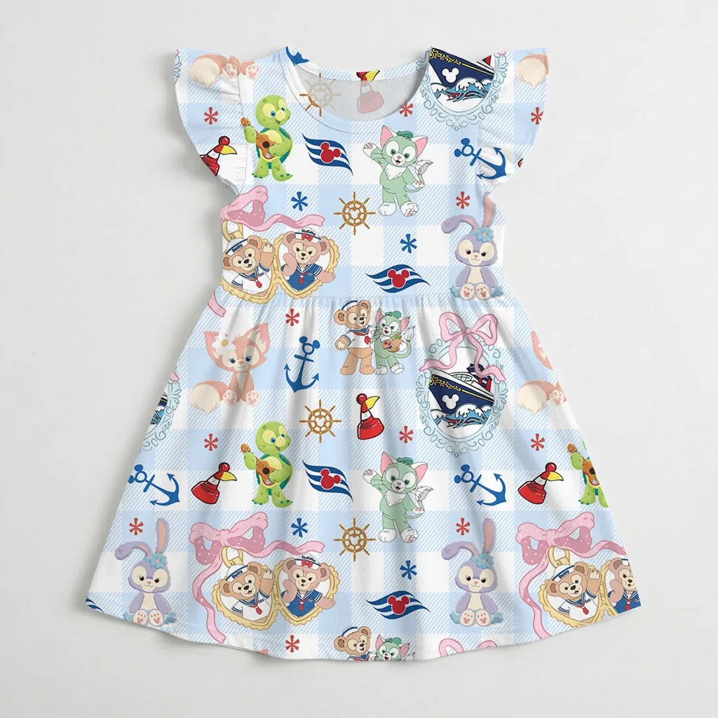 Disney Duffy and Friends Cruise Line Pattern Mommy & Me Dress, Mama Mini Family Matching Outfit - Image 4
