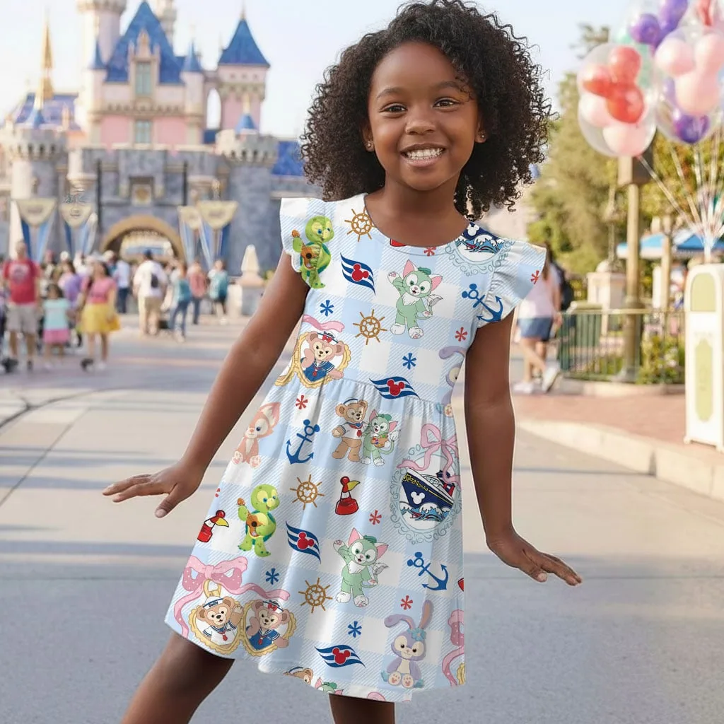 Disney Duffy and Friends Cruise Line Pattern Mommy & Me Dress, Mama Mini Family Matching Outfit - Image 6