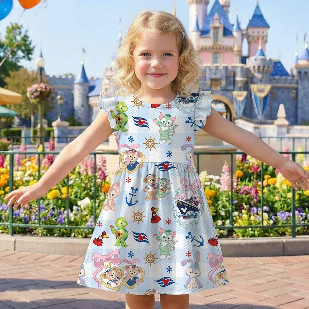 Disney Duffy and Friends Cruise Line Pattern Mommy & Me Dress, Mama Mini Family Matching Outfit - Image 7