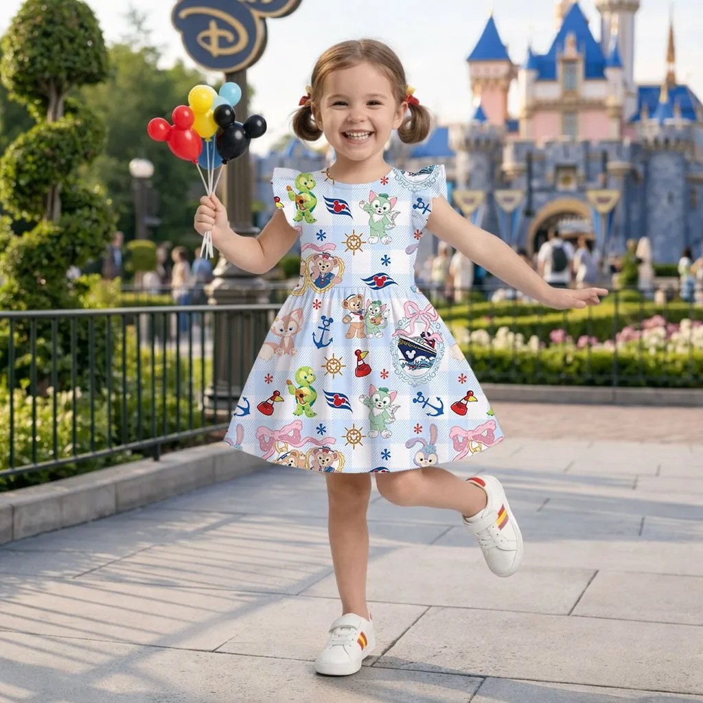 Disney Duffy and Friends Cruise Line Pattern Mommy & Me Dress, Mama Mini Family Matching Outfit - Image 8