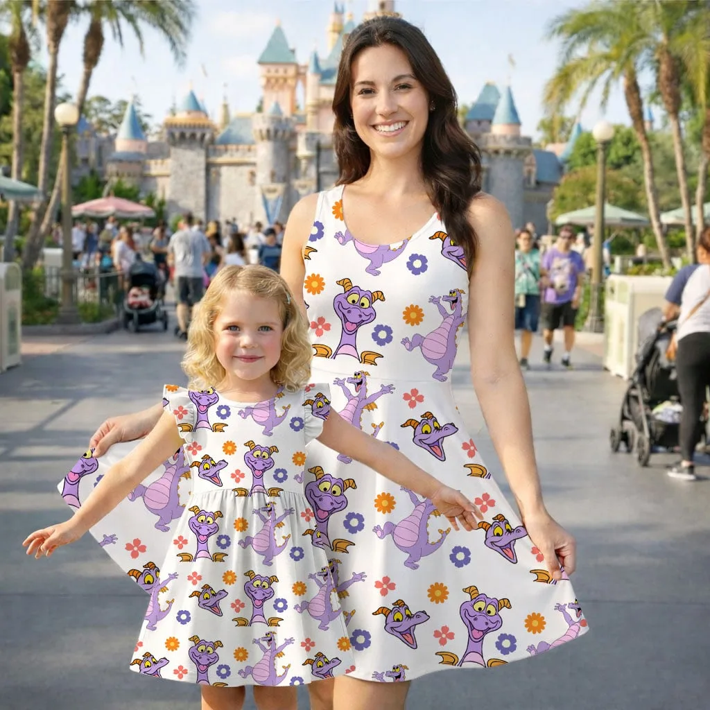 Disney Figment Character Pattern Mommy & Me Dress, Mama Mini Family Matching Outfit - Image 2