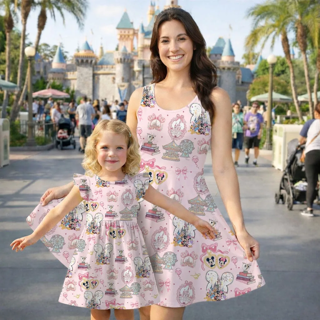Disneyland Magic Pattern Mommy & Me Dress, Mama Mini Family Matching Outfit - Image 2
