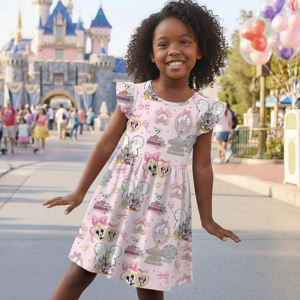 Disneyland Magic Pattern Mommy & Me Dress, Mama Mini Family Matching Outfit - Image 7