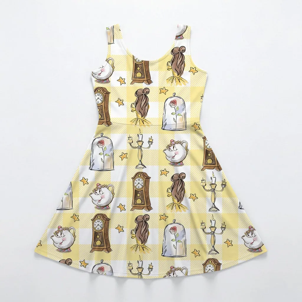 Disney Beauty and the Beast Pattern Mommy & Me Dress, Mama Mini Family Matching Outfit - Image 3