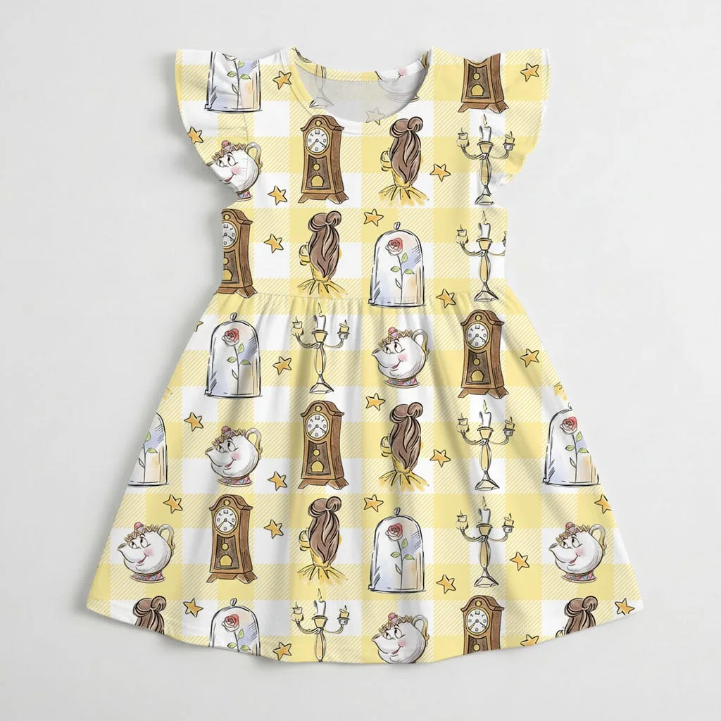 Disney Beauty and the Beast Pattern Mommy & Me Dress, Mama Mini Family Matching Outfit - Image 4
