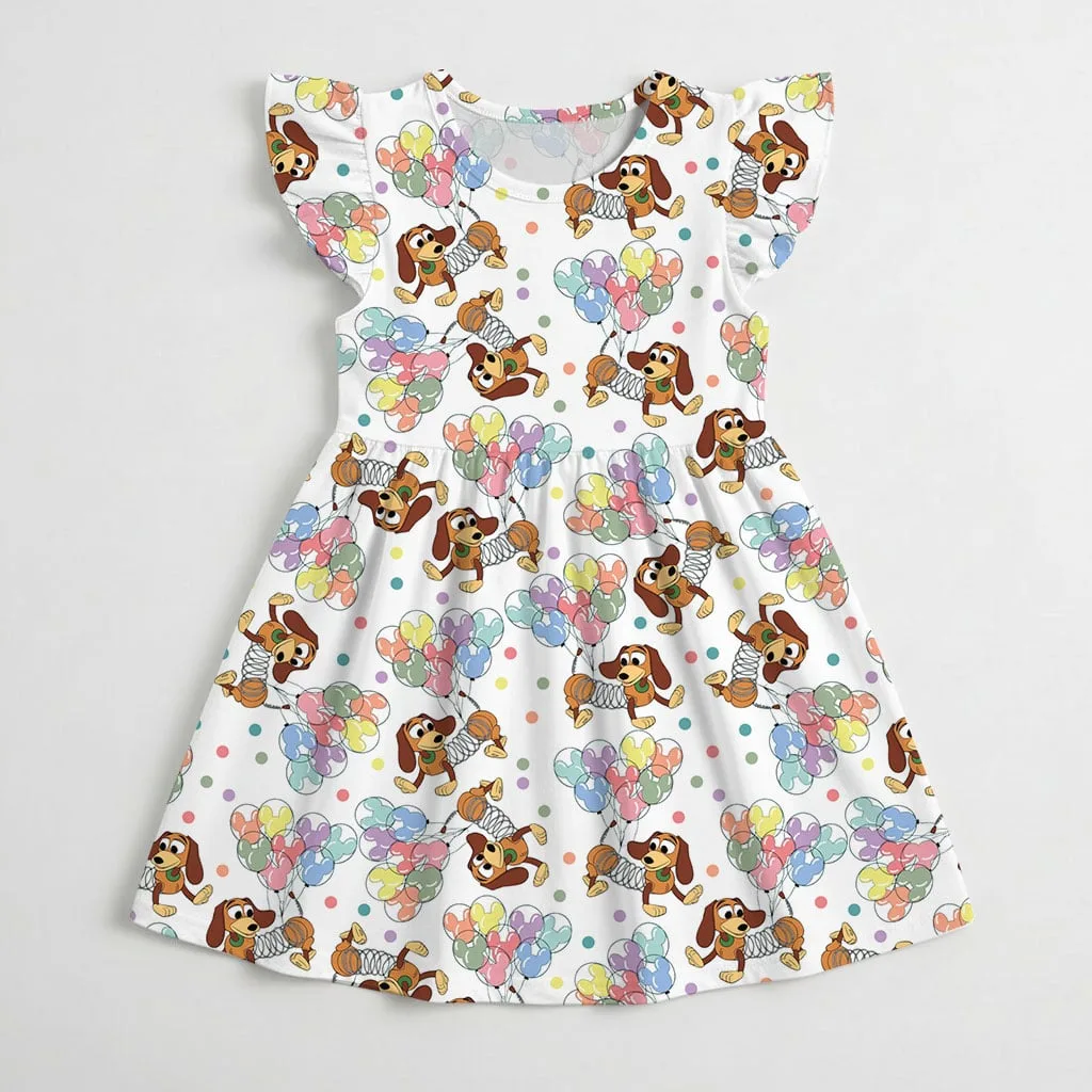 Disney Slinky Dog Character Pattern Mommy & Me Dress, Mama Mini Family Matching Outfit - Image 3