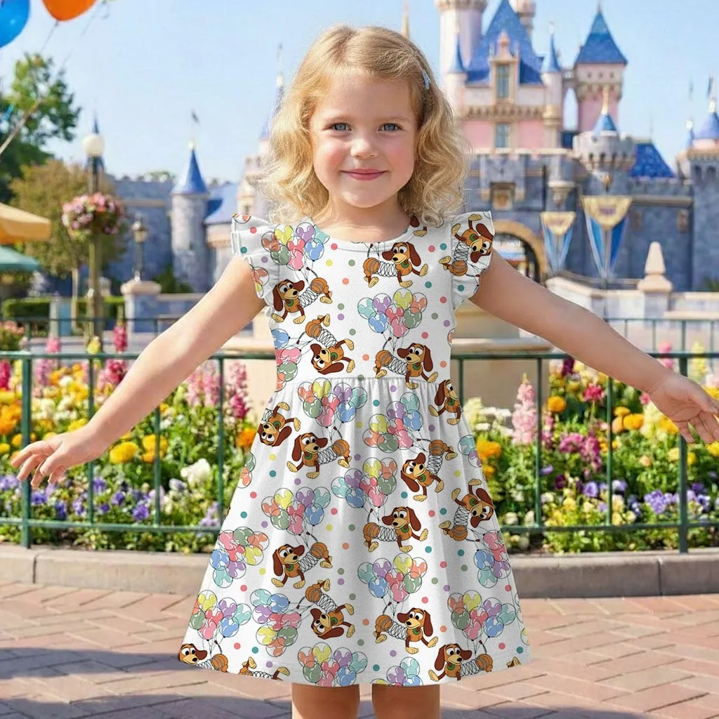 Disney Slinky Dog Character Pattern Mommy & Me Dress, Mama Mini Family Matching Outfit - Image 7