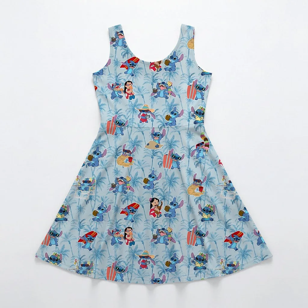 Disney Stitch Character Pattern Mommy & Me Dress, Mama Mini Family Matching Outfit - Image 3