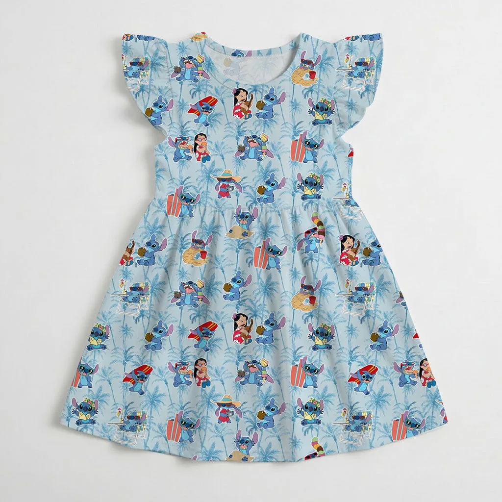 Disney Stitch Character Pattern Mommy & Me Dress, Mama Mini Family Matching Outfit - Image 4