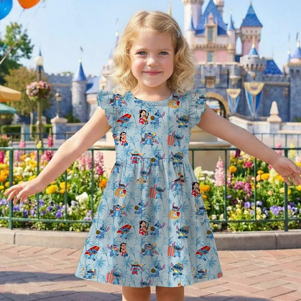 Disney Stitch Character Pattern Mommy & Me Dress, Mama Mini Family Matching Outfit - Image 7