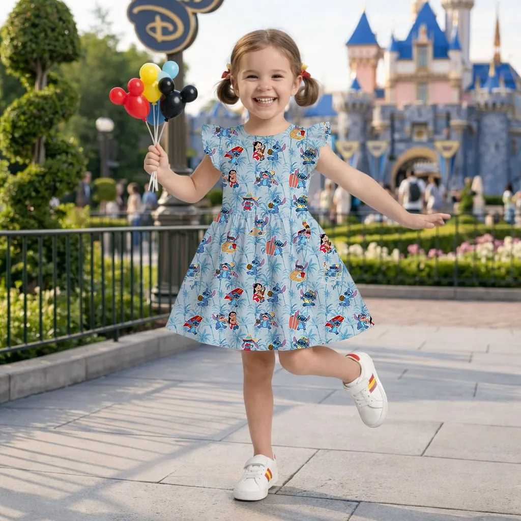 Disney Stitch Character Pattern Mommy & Me Dress, Mama Mini Family Matching Outfit - Image 8