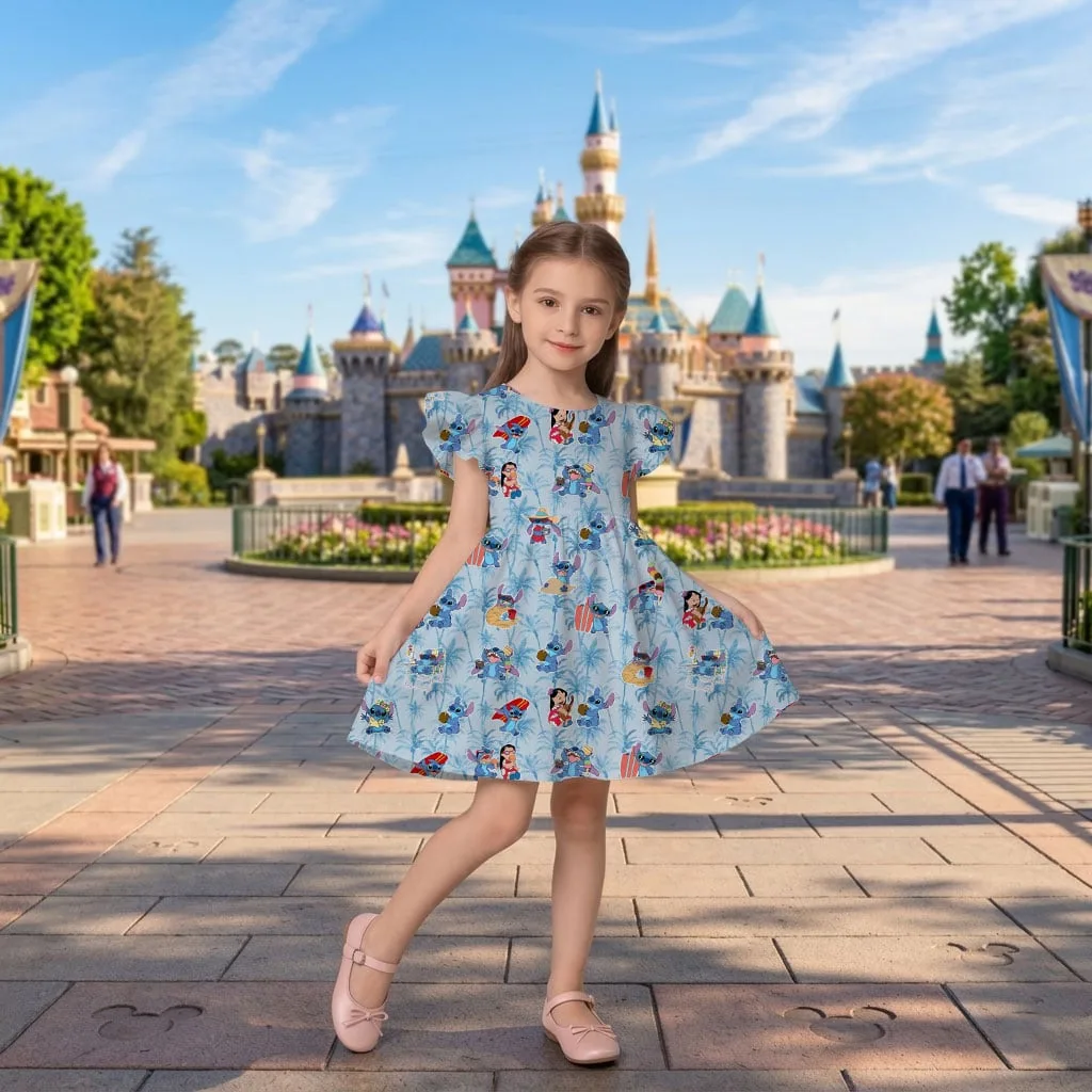 Disney Stitch Character Pattern Mommy & Me Dress, Mama Mini Family Matching Outfit - Image 9